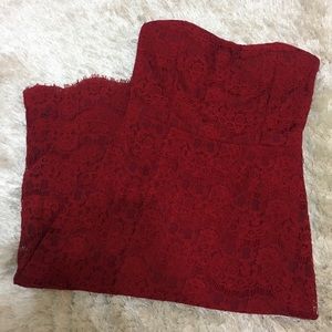 ❤️Red Lace Bandeau midi Dress❤️